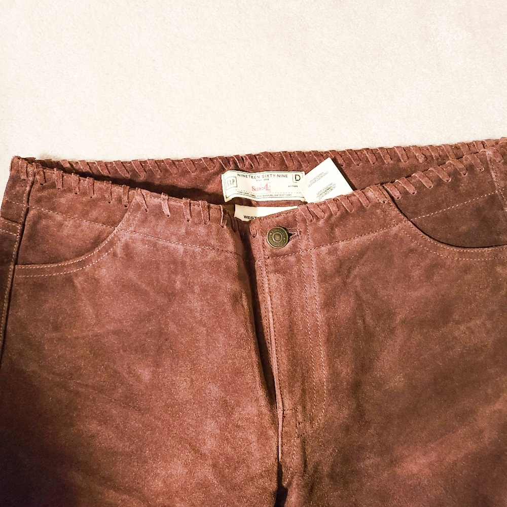 Gap 1969 Brown Suede Western Jeans - Picture 2 of 6